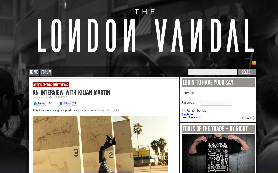 London Vandal – An interview with Kilian Martin.
